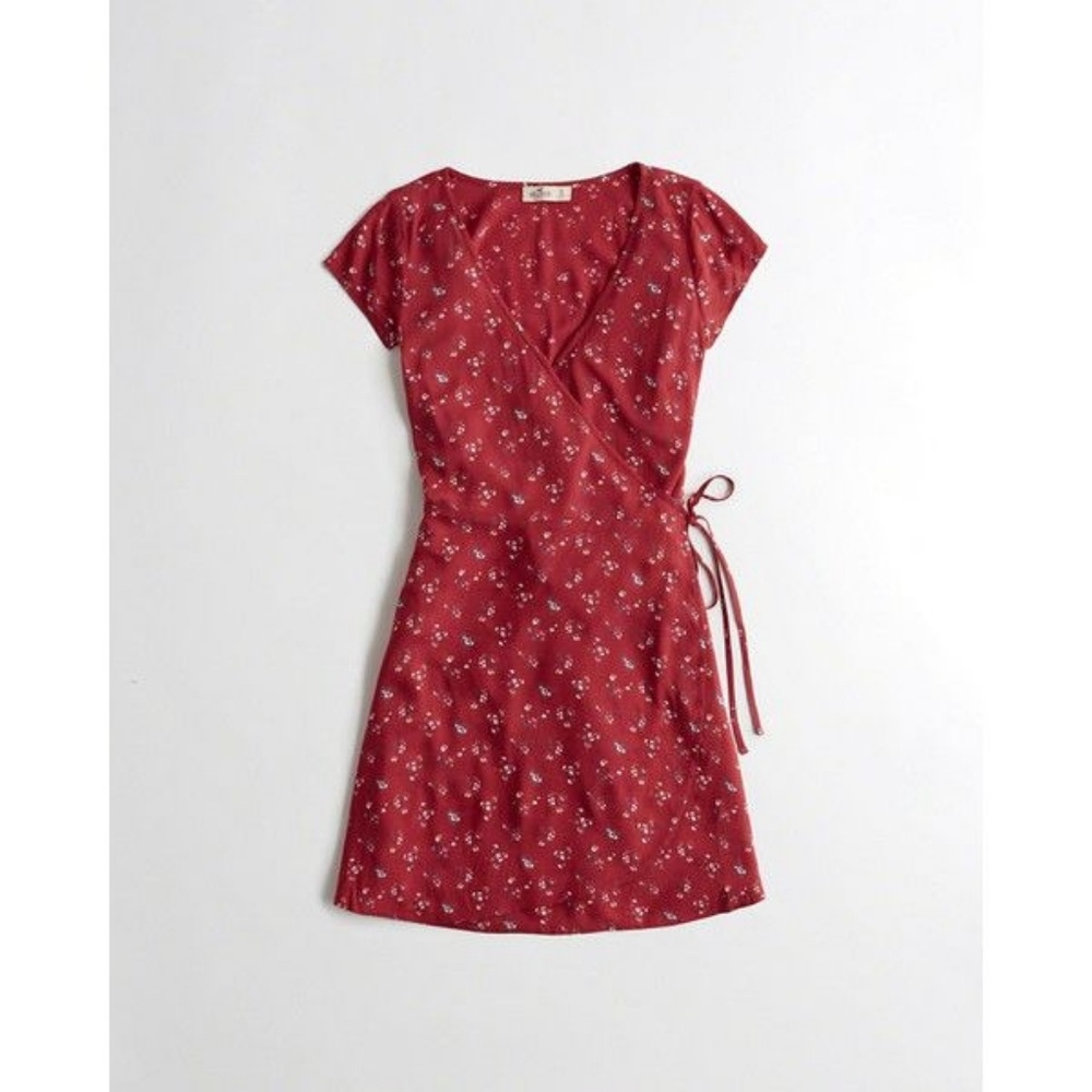 ISO: Red floral side tie Hollister wrap dress